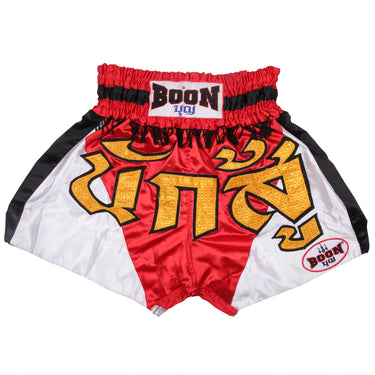 MT14 Muay Thai Shorts RED & WHITE WARRIOR - BOON Sport